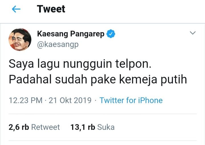 Canda Kaesang, Pakai Kemeja Putih dan Tunggu Panggilan Telepon Jokowi