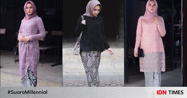 Kebaya hijab zsalsa nadila, cocok buat penyuka warna pastel dan hitam!