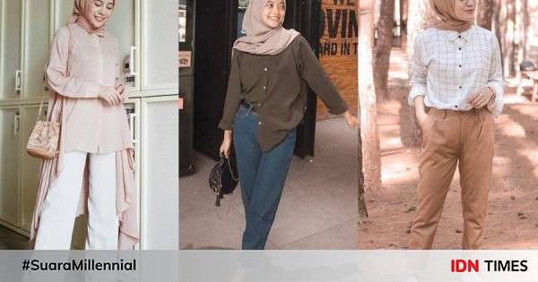 10 Inspirasi Style Hijab Dengan Kemeja Untuk Hangout Hingga Kuliah