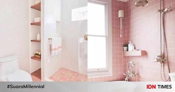 9 Inspirasi Desain  Kamar  Mandi Bernuansa Pink 