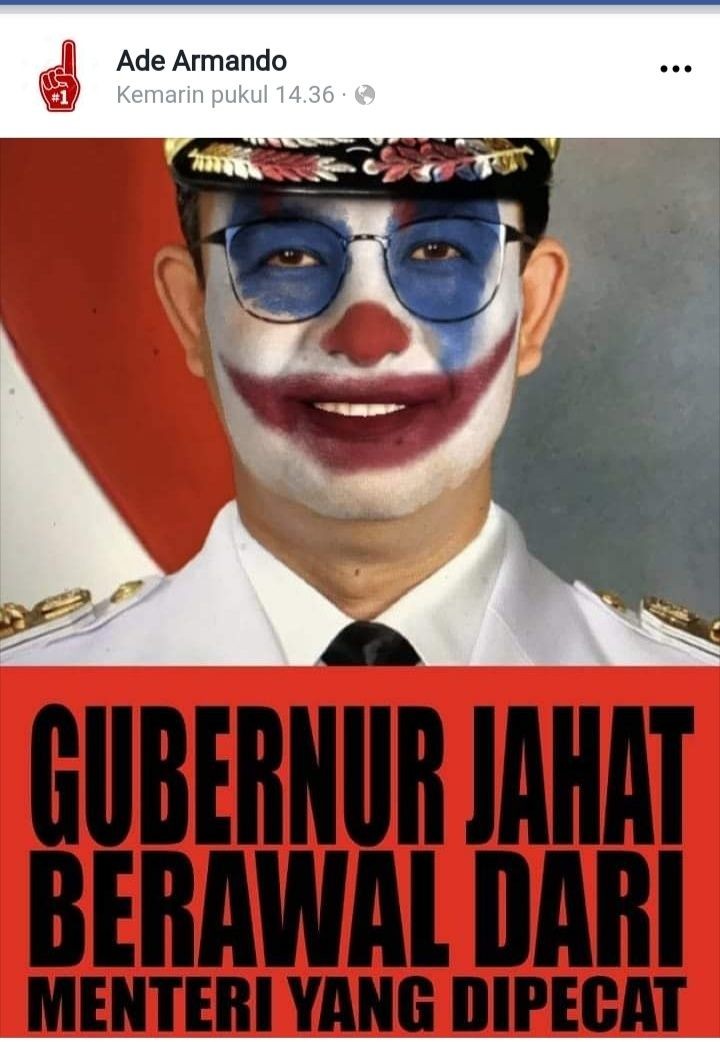 Buntut Meme 'Joker' Anies Baswedan, Medsos Ade Armando Diserang Netizen