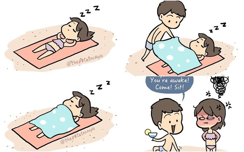 15 Ilustrasi Momen Manis hingga Kocak Pasangan Muda sampai Usia Senja