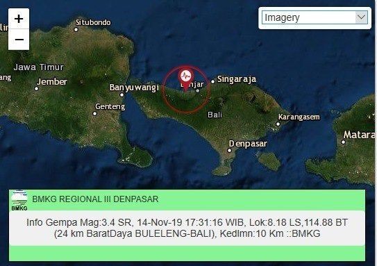 Bali Diguncang 4 Kali Gempa, Sejumlah Bangunan di Buleleng Rusak