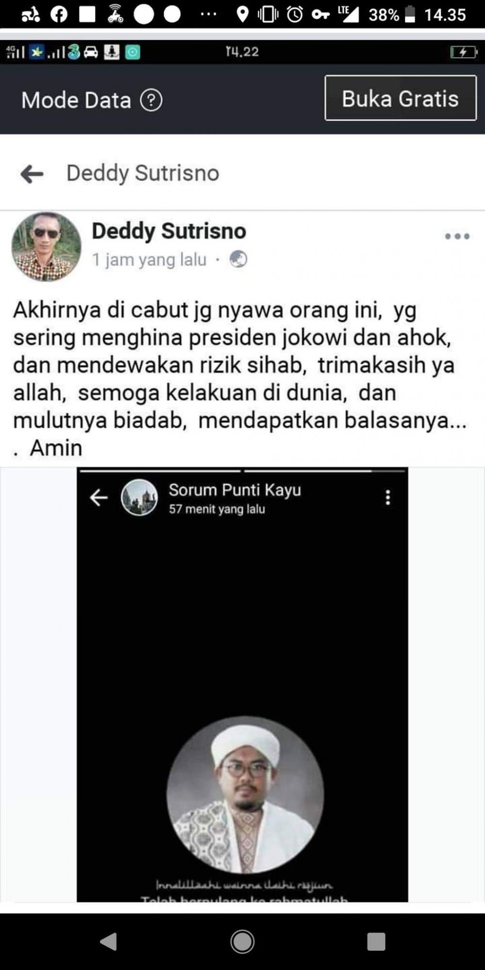 Warga Palembang Polisikan Penghina Almarhum Ustadz Taufik di Medsos