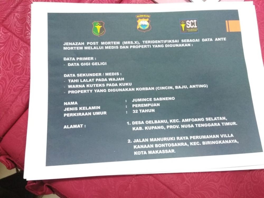 Polisi Ungkap Identitas Mayat Perempuan Terbungkus Seprai Di Makassar
