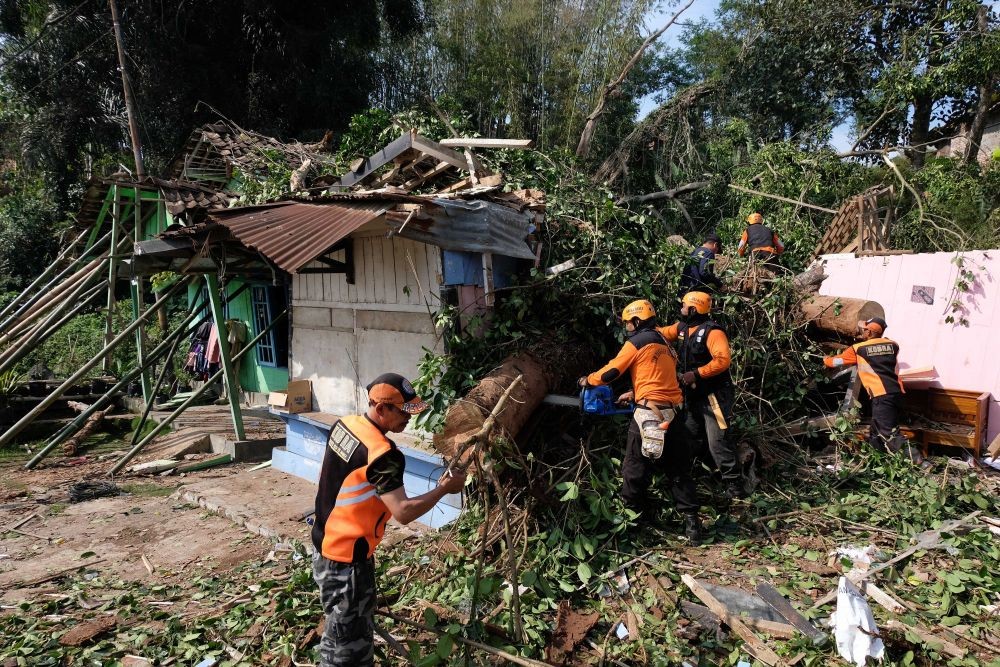 Semarang Diterjang Angin Kencang, 17 Pohon Tumbang, 1 Warga Terluka