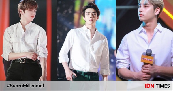 10 Idola Kpop Yang Makin Menawan Dengan Kemeja Putih Lengan Digulung