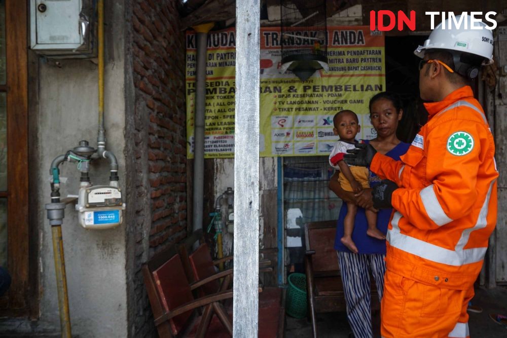 [FOTO] Riangnya Masyarakat Pra Sejahtera Semarang Menikmati Jargas PGN