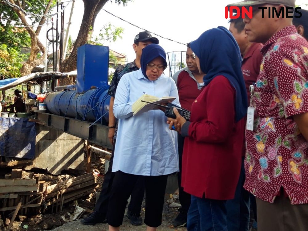 Antisipasi Banjir Surabaya Barat, Risma Buat Saluran di Dataran Tinggi