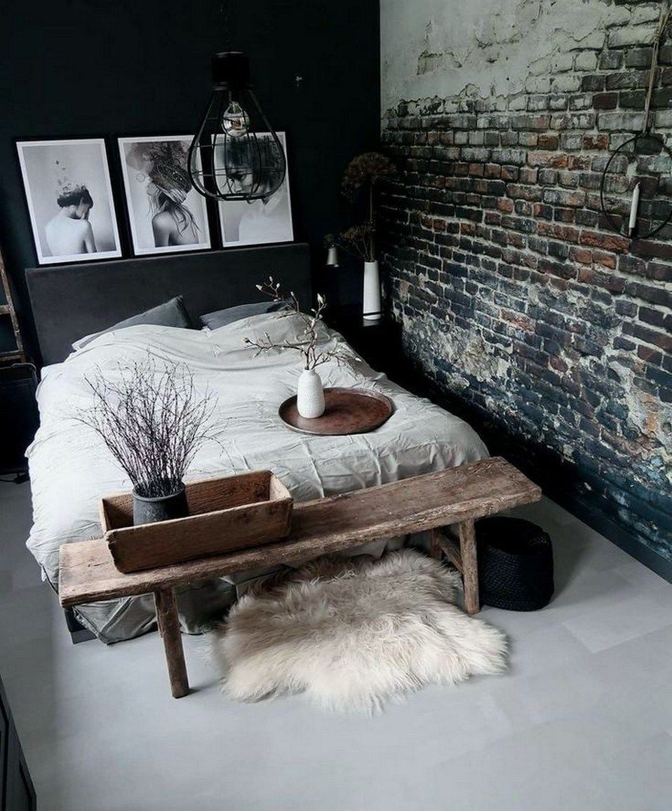 10 Inspirasi  Desain Kamar  Berdinding Bata Aesthetic  dan Cozy 