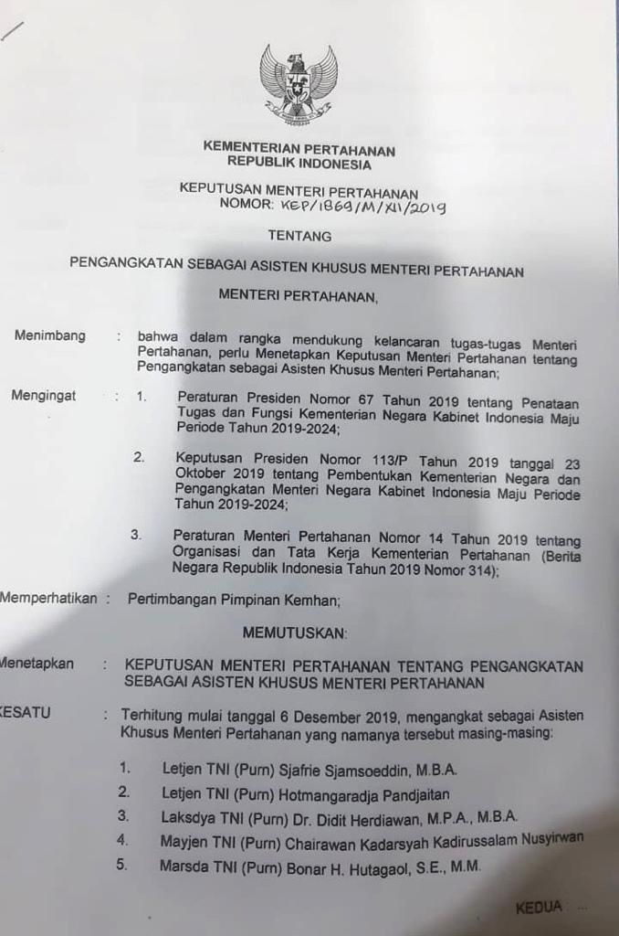 Prabowo Tunjuk Eks Komandan Tim Mawar Jadi Asisten Khusus Di Kemenhan