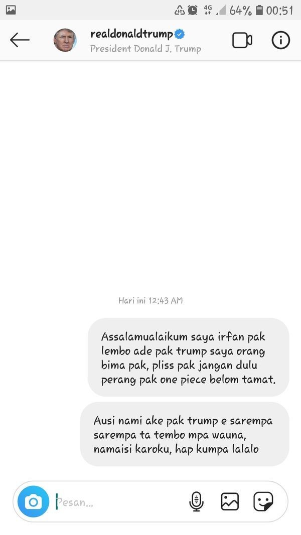 Takut PD III, Netizen Indonesia Kompak Kirim DM Kocak ke Donald Trump!