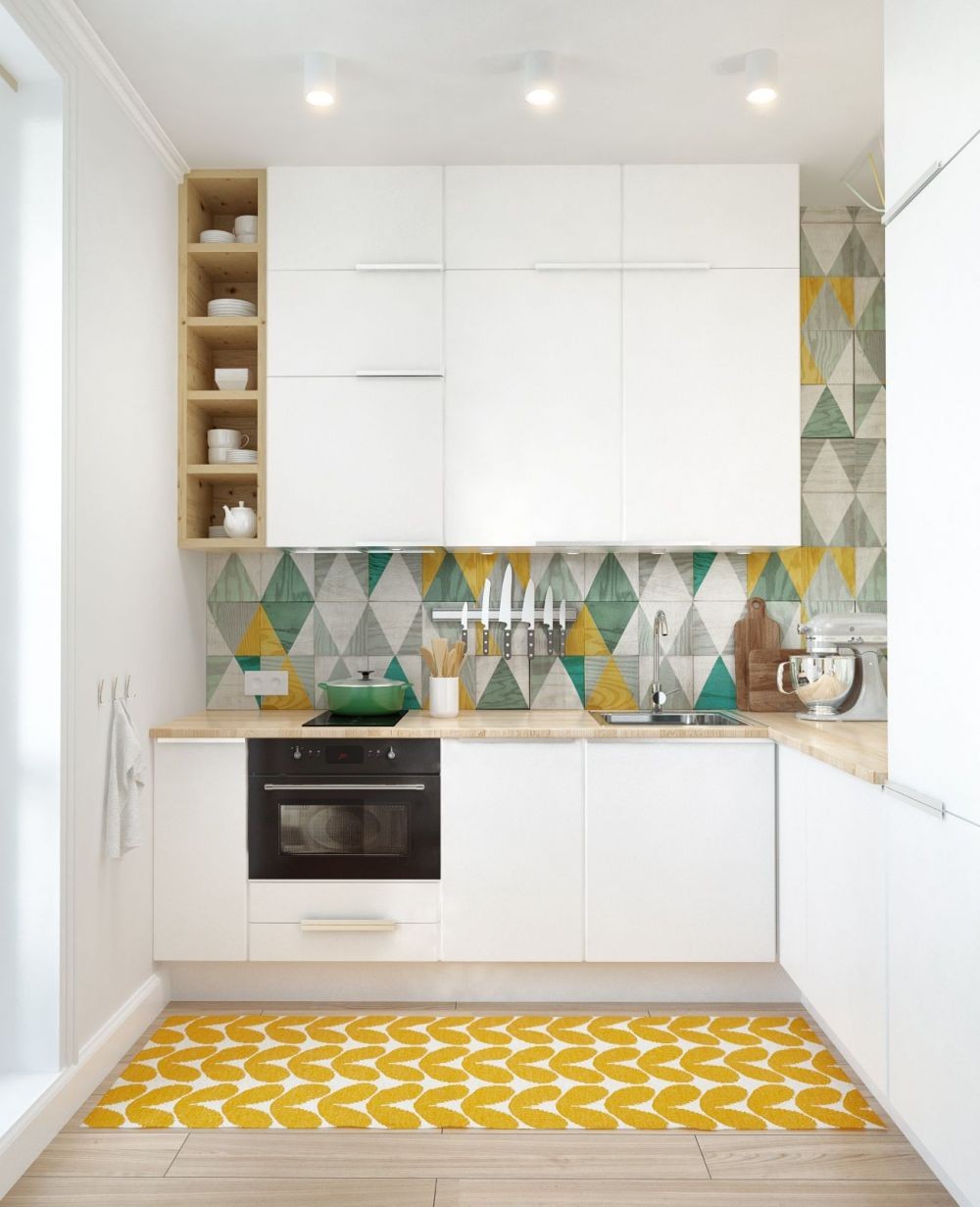 10 Desain Dapur  dengan  Keramik  Motif Area Masak Jadi 