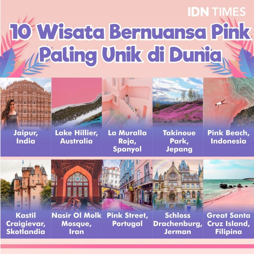 10 Wisata Bernuansa Pink Paling Unik di Dunia, Ada Indonesia Lho