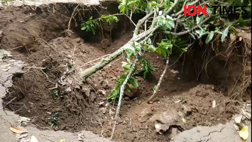 Tanah Ambles Membentuk 4 Lubang di Maros, 5 Makam Warga Rusak  