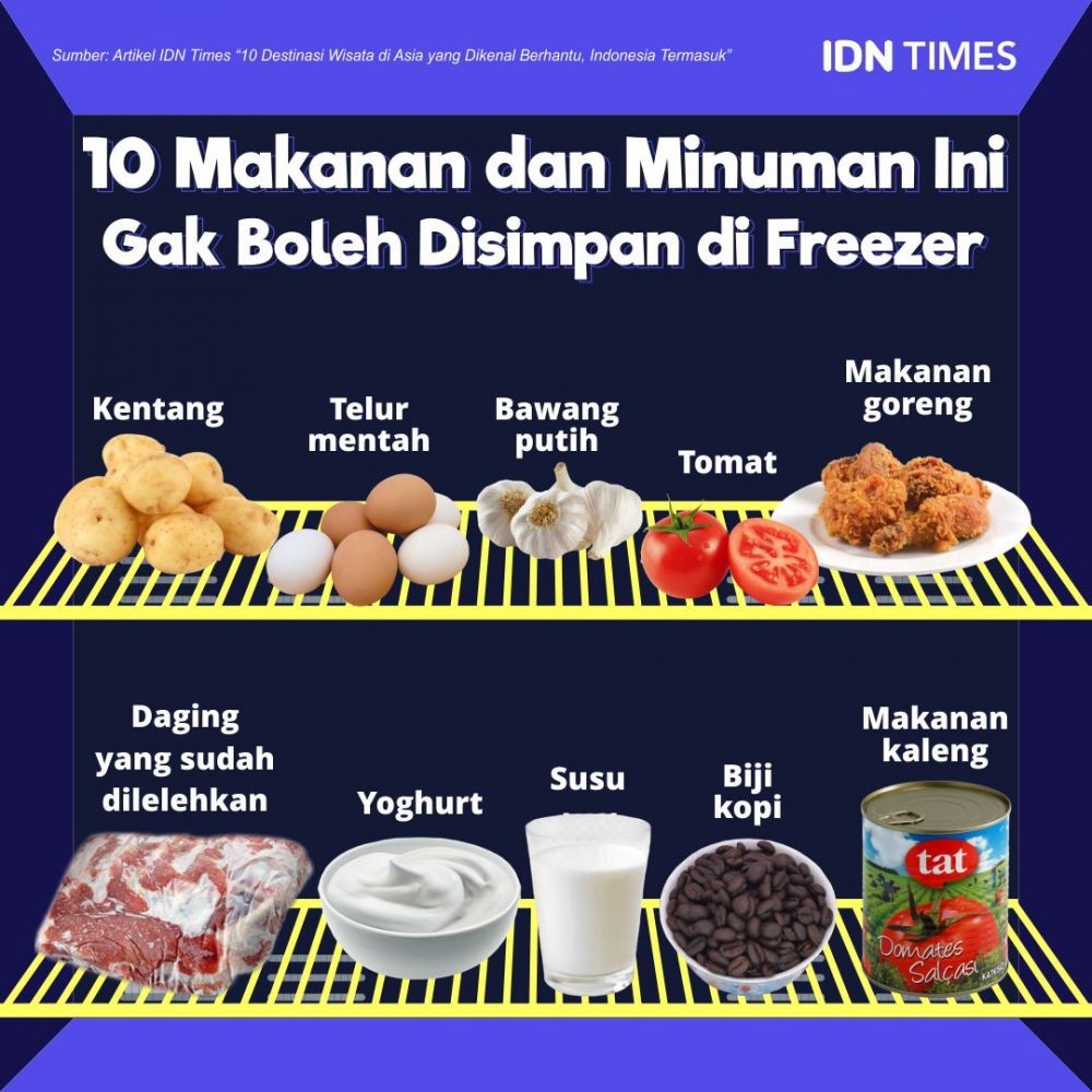 Bisa Rusak, Hindari Simpan 10 Makanan dan Minuman Ini di Freezer