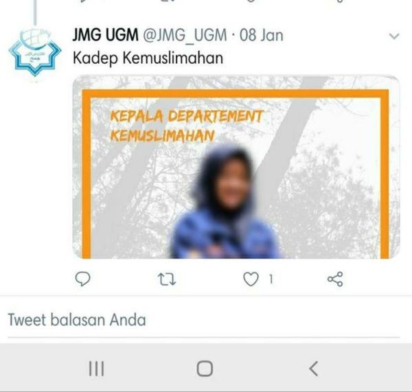 Presiden BEM UGM Sayangkan Foto Pengurus Perempuan JMG Dibuat Blur 