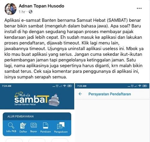 Alasan Aplikasi e-Samsat Banten Gak Bisa Diakses