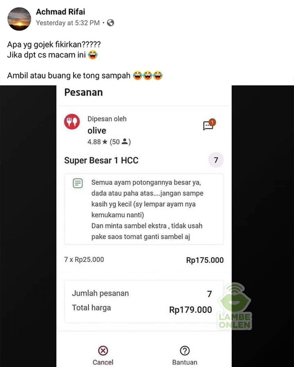 10 Order Makanan Di Aplikasi Ojol Yang Kelewat Nyeleneh Dan Kocak