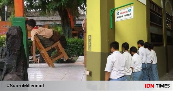 10 potret kelakuan absurd siswa lagi pusing di kelas, iseng banget