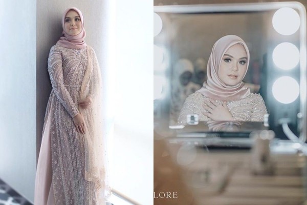 Inspirasi Makeup & Dress Tunangan Vebby Palwinta, Simpel nan Glamor