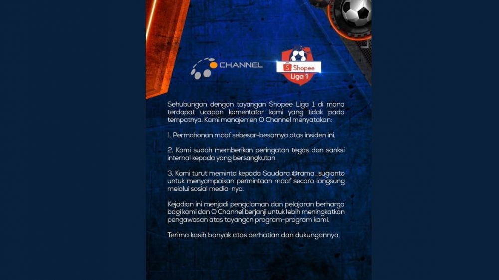 Bikin Warganet Marah, Komentator Laga Persita vs PSM Minta Maaf