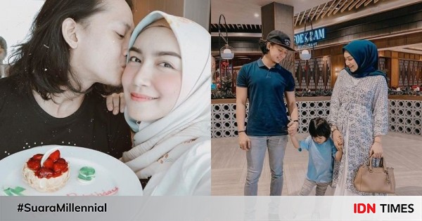 10 Potret Harmonis Keluarga Melody Prima Yang Baru Lahiran