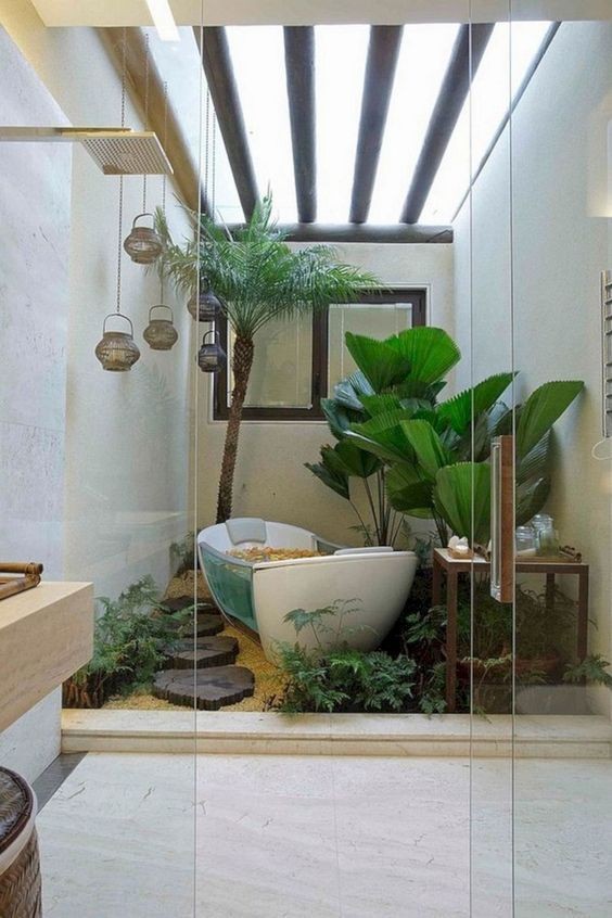 Dekorasi Kamar Mandi dengan Tumbuhan, Ruangan Tambah Sejuk