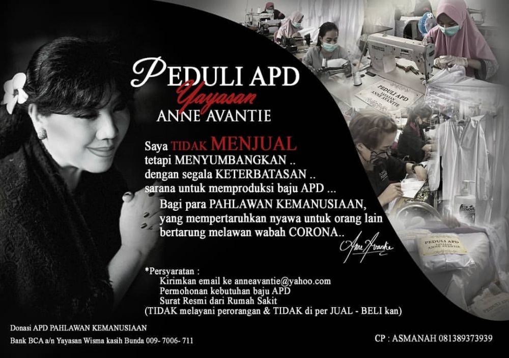 10 Potret Menyentuh Anne Avantie, Kerahkan Pegawai untuk Produksi APD