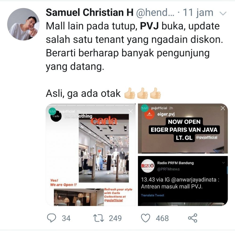 Malah Gelar Diskon, Satpol PP Minta Toko di Mal PVJ Bandung Ditutup