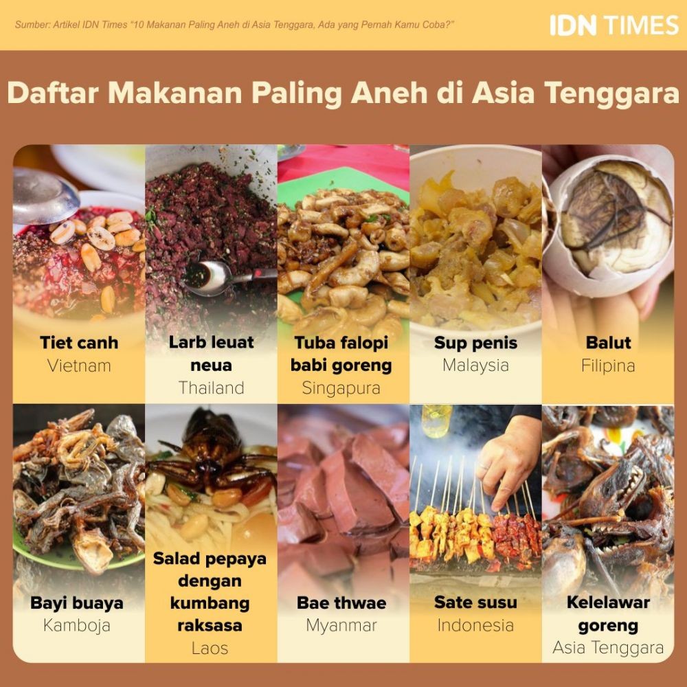 10 Makanan Paling Aneh Di Asia Tenggara Ada Yang Pernah Kamu Coba