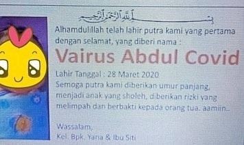 Viral Bayi Diberi Nama Corona, Ternyata Ada Artinya Lho!