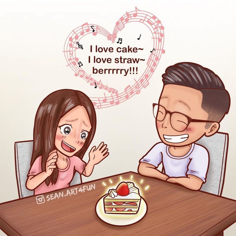 10 Ilustrasi Pasutri Baru Saat #Dirumahaja, Seru