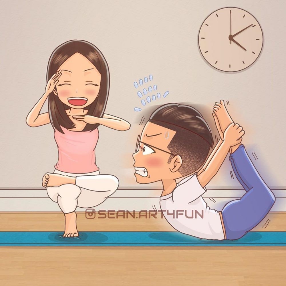 10 Ilustrasi Pasutri Baru Saat #Dirumahaja, Seru