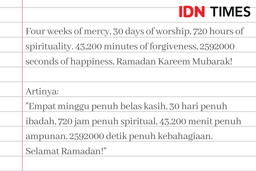 10 Ucapan Selamat Menyambut Bulan Ramadan dalam Bahasa Inggris