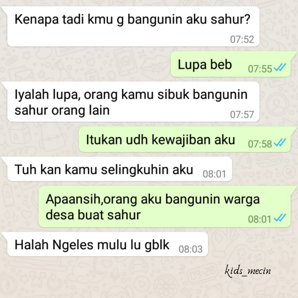 Kirim Chat Pengin Bangunin Sahur