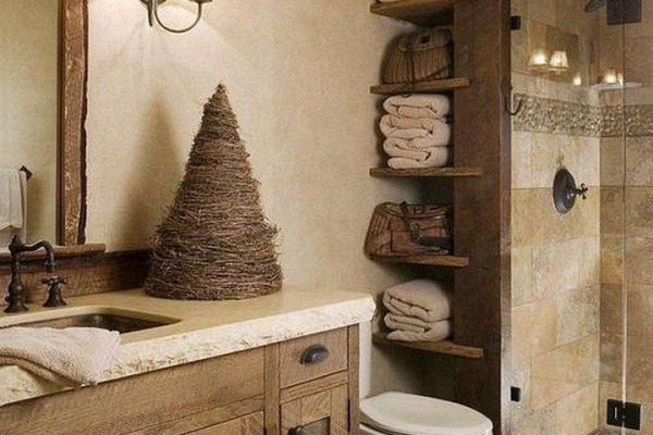 9 Inspirasi Desain Kamar Mandi Bernuansa Alam, Rustic Banget!