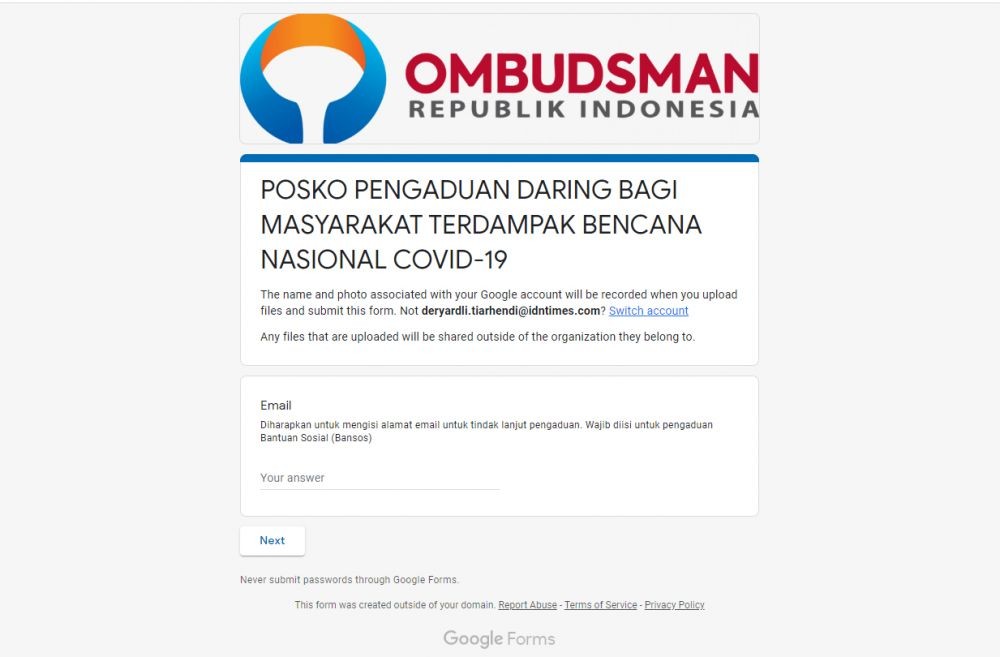 Soal Penyaluran Bansos, Ombudsman Sumsel Pantau Curhat Warga di Medsos