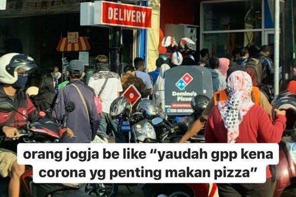 Berkerumun Karena Promo, Pengunjung Gerai Pizza di Jogja Ditertibkan