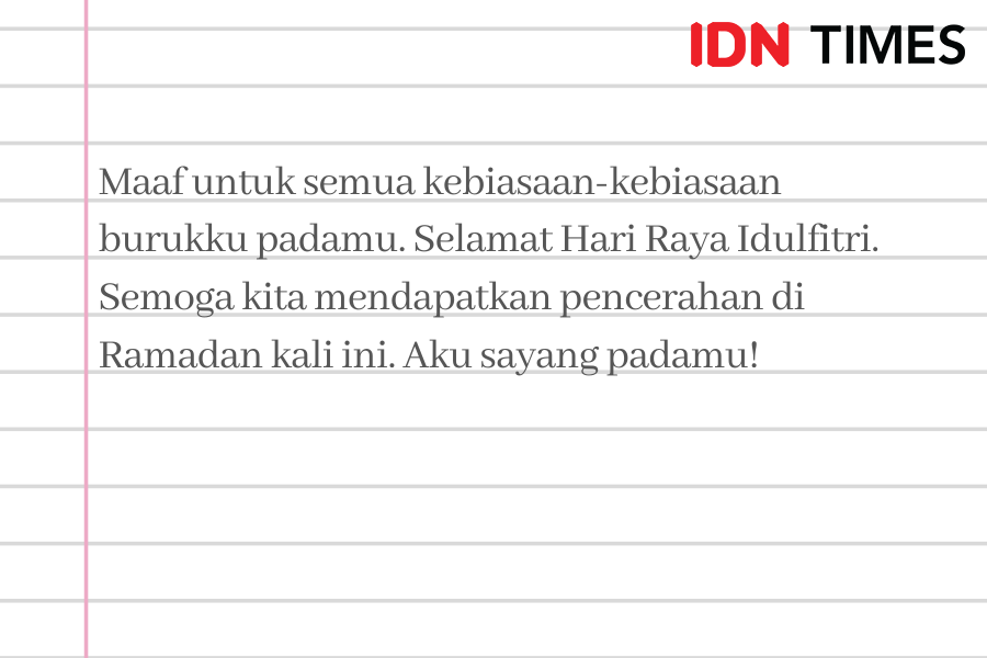Romantis Banget, 9 Ucapan Selamat Lebaran Cocok untuk Pasangan