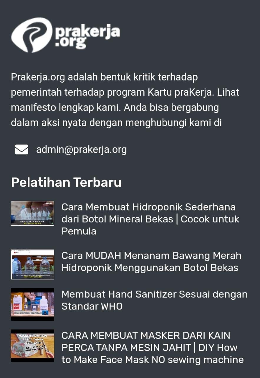 Muncul Situs Tandingan Kartu Prakerja