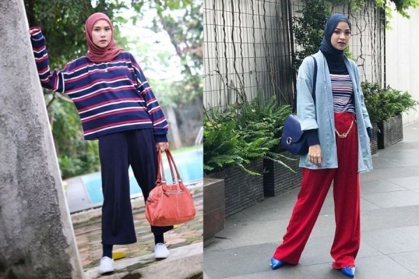 Gaya OOTD Hijab Warna Warni ala Zaskia Adya Mecca & Marsha Natika