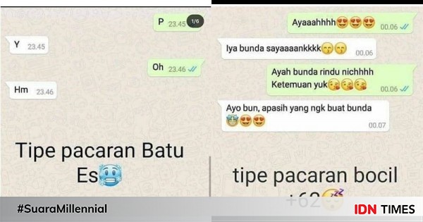 10 Chat Macam-macam Orang Pacaran, Kamu Seabsurd Ini Juga?