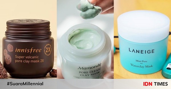 5 clay mask korea kemasan jar yang usir minyak & kecilkan pori-pori