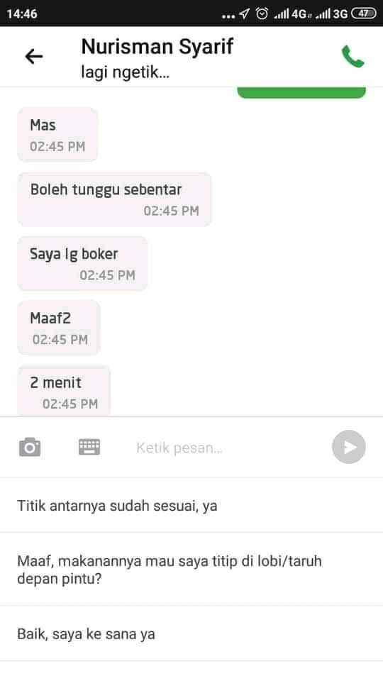 Bikin Elus Dada, 10 Chat Paling Gak Karuan antara Ojol dengan Kustomer