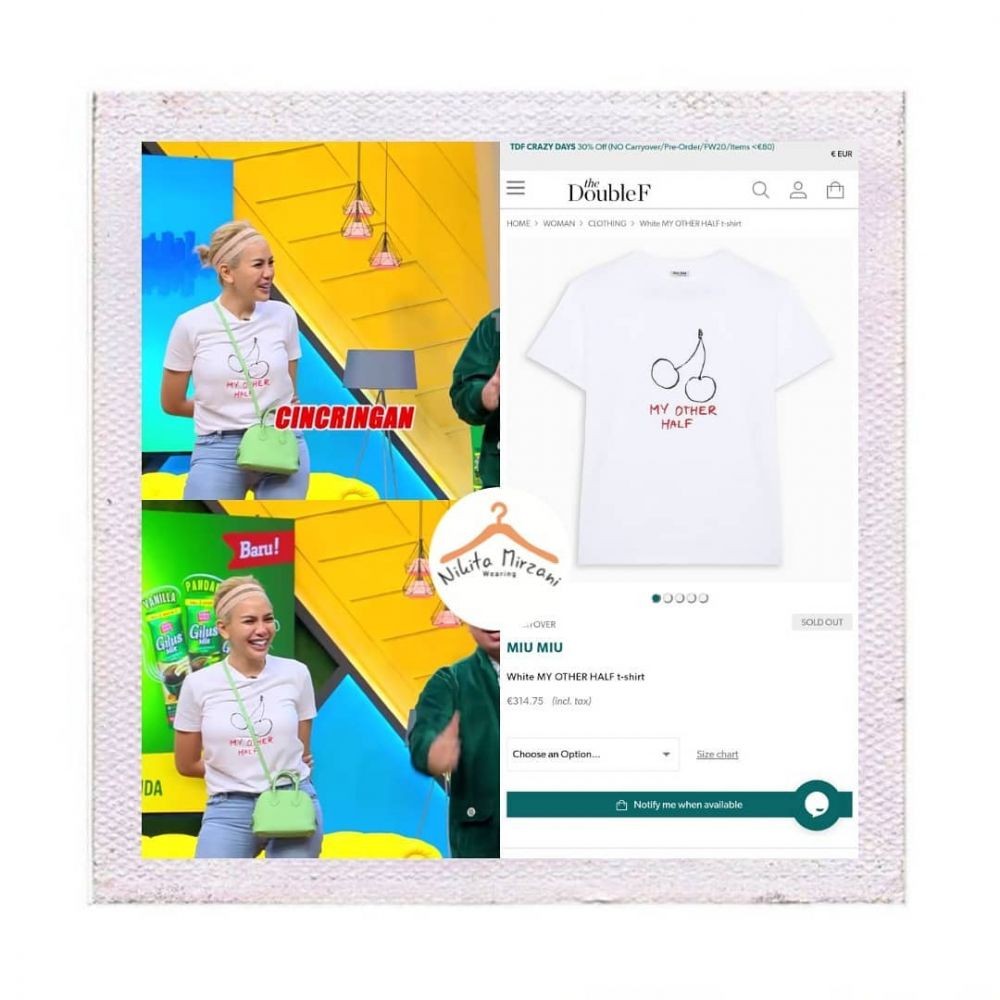 10 Harga Kaus Oblong Nikita Mirzani ini Bikin Lemas, Cuma T-Shirt Aja