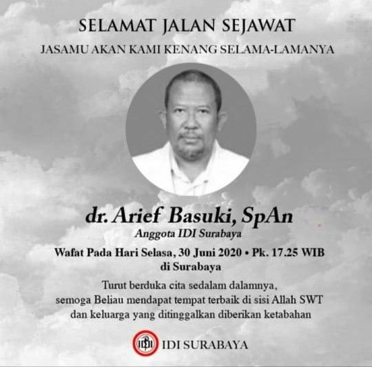 Lagi, Dokter di Surabaya Gugur Akibat COVID-19