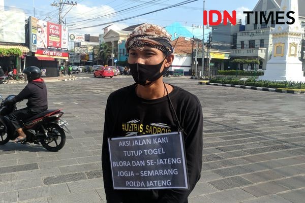 Protes Praktik Togel, Lilik Yuliantoro Jalan Kaki Jogja ke Semarang