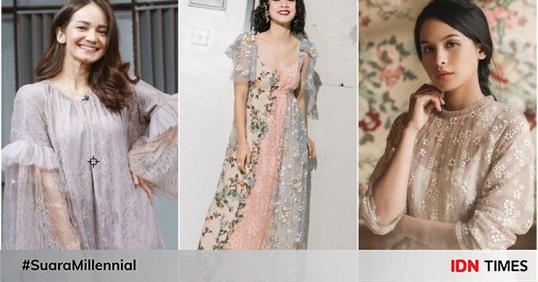 Ide Dress Kain Lace Dari Seleb Anggun Dengan Renda Motif Bunga