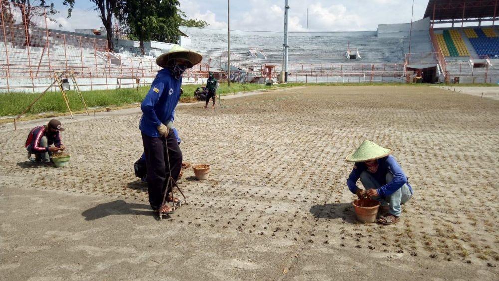 Persiapan Piala Dunia U-20, Rumput Stadion Tambaksari Sudah Diganti